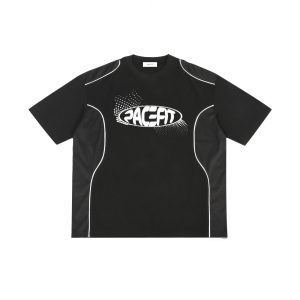 Pacefit - Contrast Piped Panel T-Shirt - Black