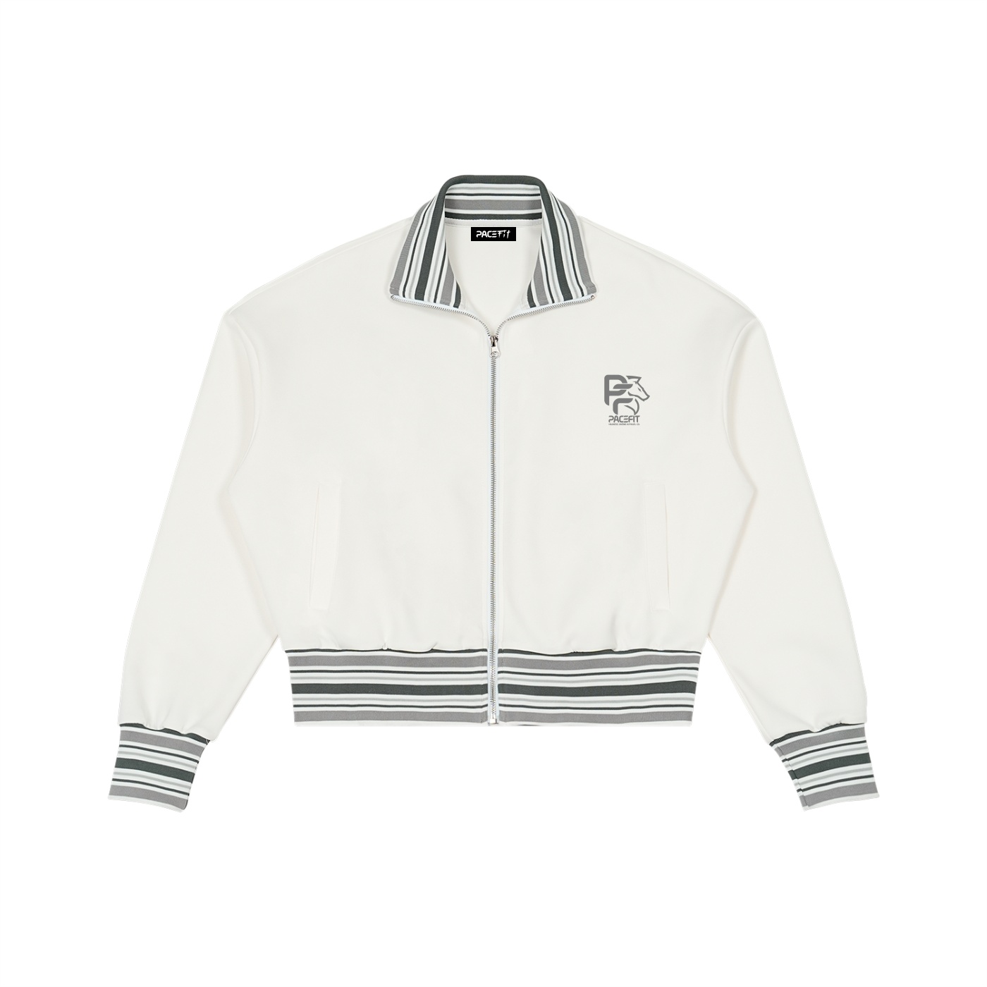 Pacefit - The Trail Striped Rib Collar Zip Jacket