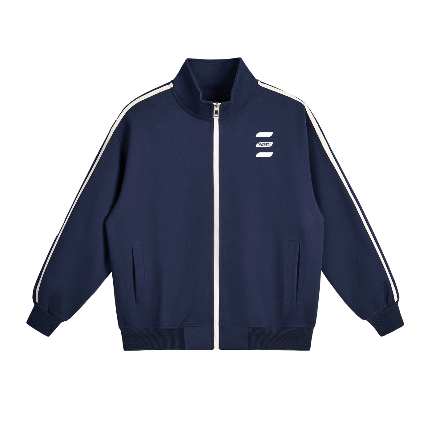 Pacefit Side‑Stripe Track Jacket – Stand Collar Edition