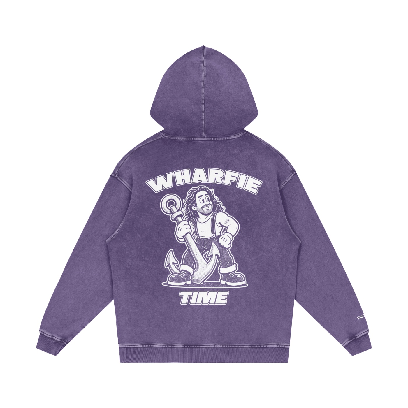 WHARFIE TIME - Snow Washed Loose Cotton Hoodie