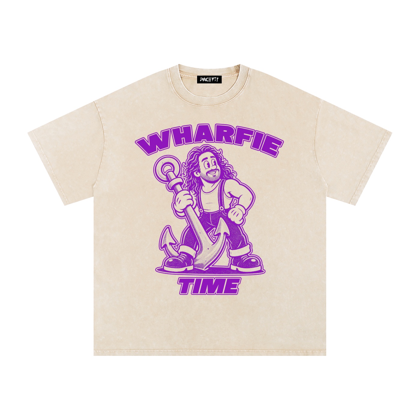 WHARFIE TIME - The Essential Snow Washed Oversized Cotton T-Shirt