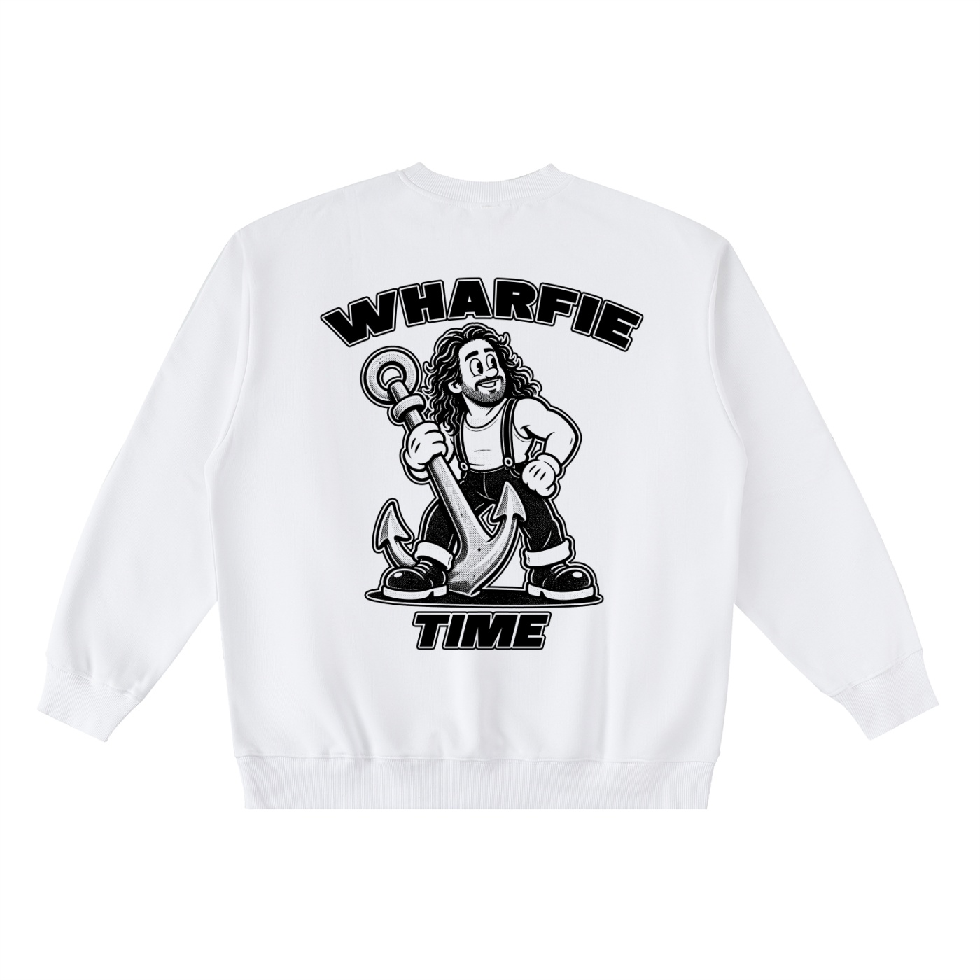 WHARFIE TIME - Oversized Crewneck Taped Sweatshirt - Image 6