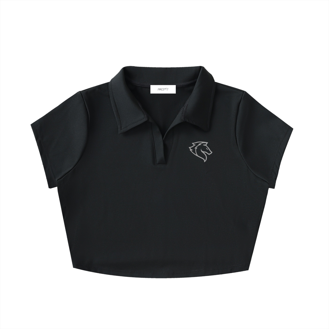 Pacefit - V-Neck Lapel Crop Top - Image 3