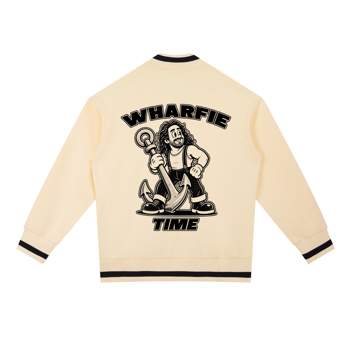 WHARFIE TIME - Contrast Piping Zip Up Bomber Jacket - Image 2