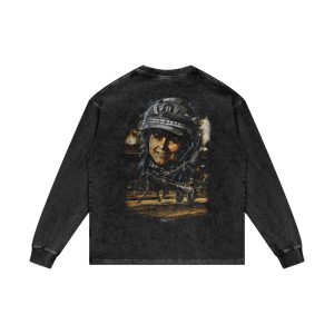 Pacefit - The Maddison Brown Acid Wash Oversize Long Sleeve Tee
