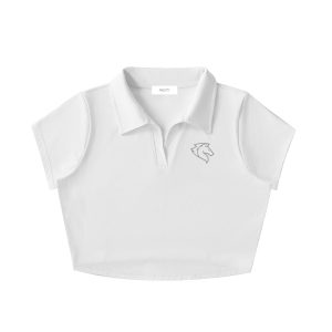 Pacefit - V-Neck Lapel Crop Top