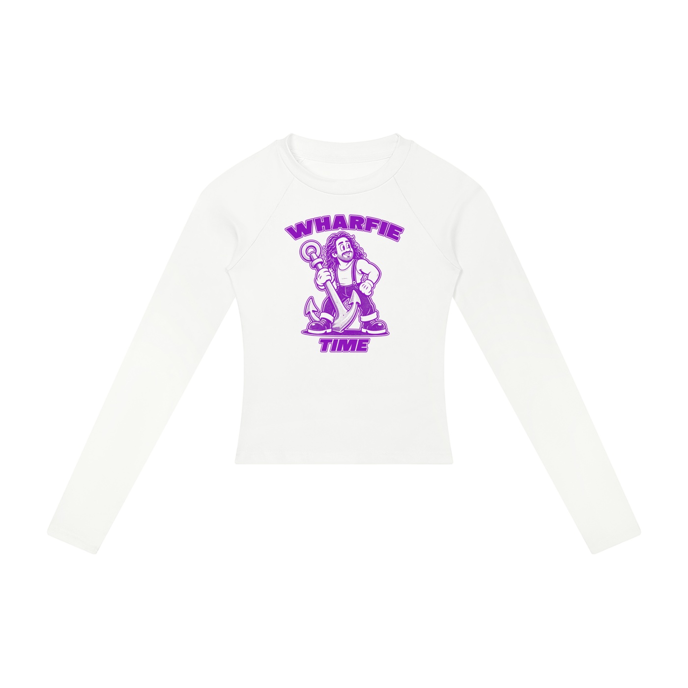 Wharfie Time - Women’s Raglan Long Sleeve Tee - Image 3