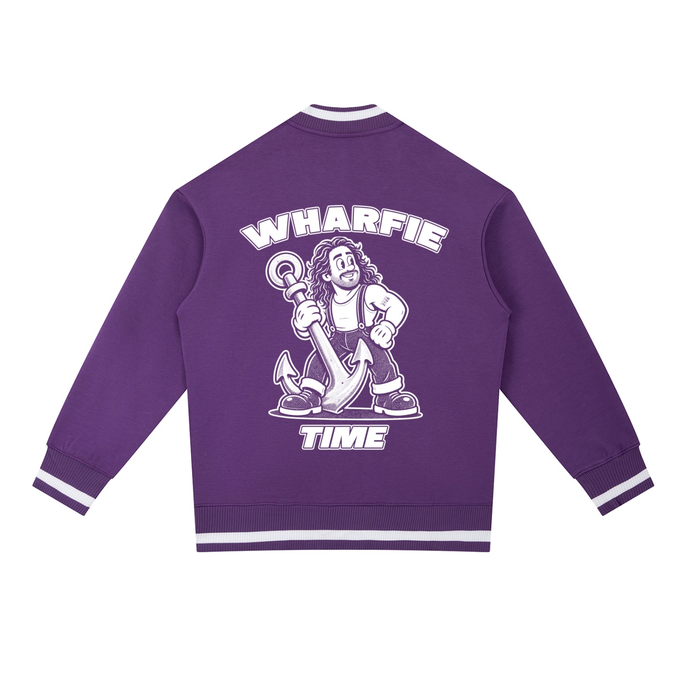 WHARFIE TIME - Contrast Piping Zip Up Bomber Jacket - Image 5
