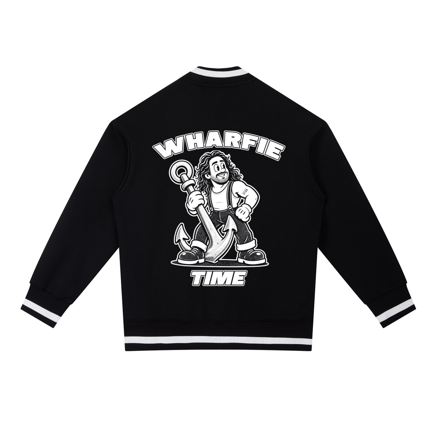 WHARFIE TIME - Contrast Piping Zip Up Bomber Jacket - Image 4