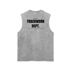 Pacefit - Trackwork Dept. Snow Washed Frayed Hem Tank