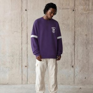 WHARFIE TIME - Oversized Crewneck Taped Sweatshirt