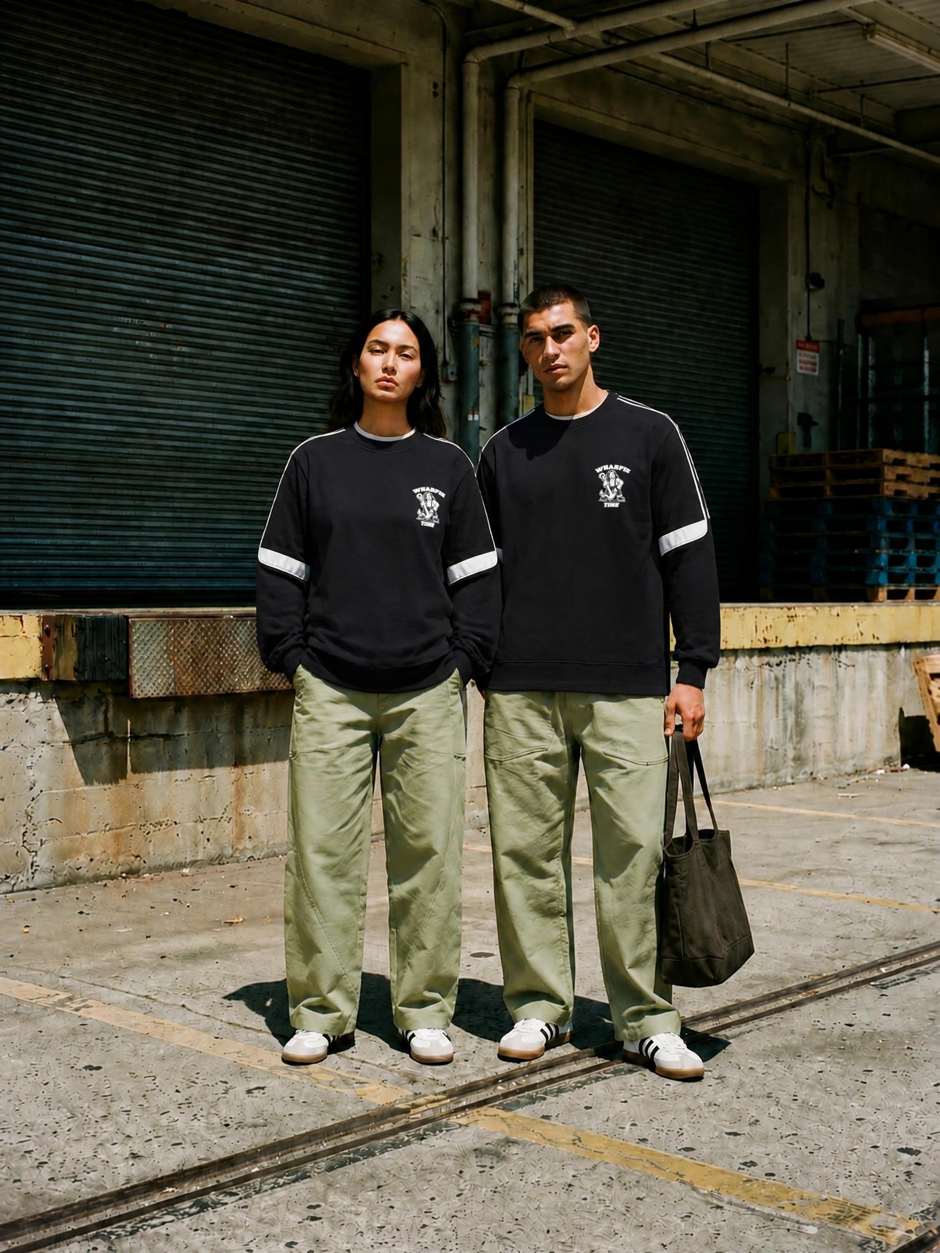 WHARFIE TIME - Oversized Crewneck Taped Sweatshirt - Image 4